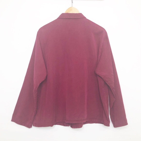 Bryn Walker Burgundy, button-down shirt - Picture 2 of 10